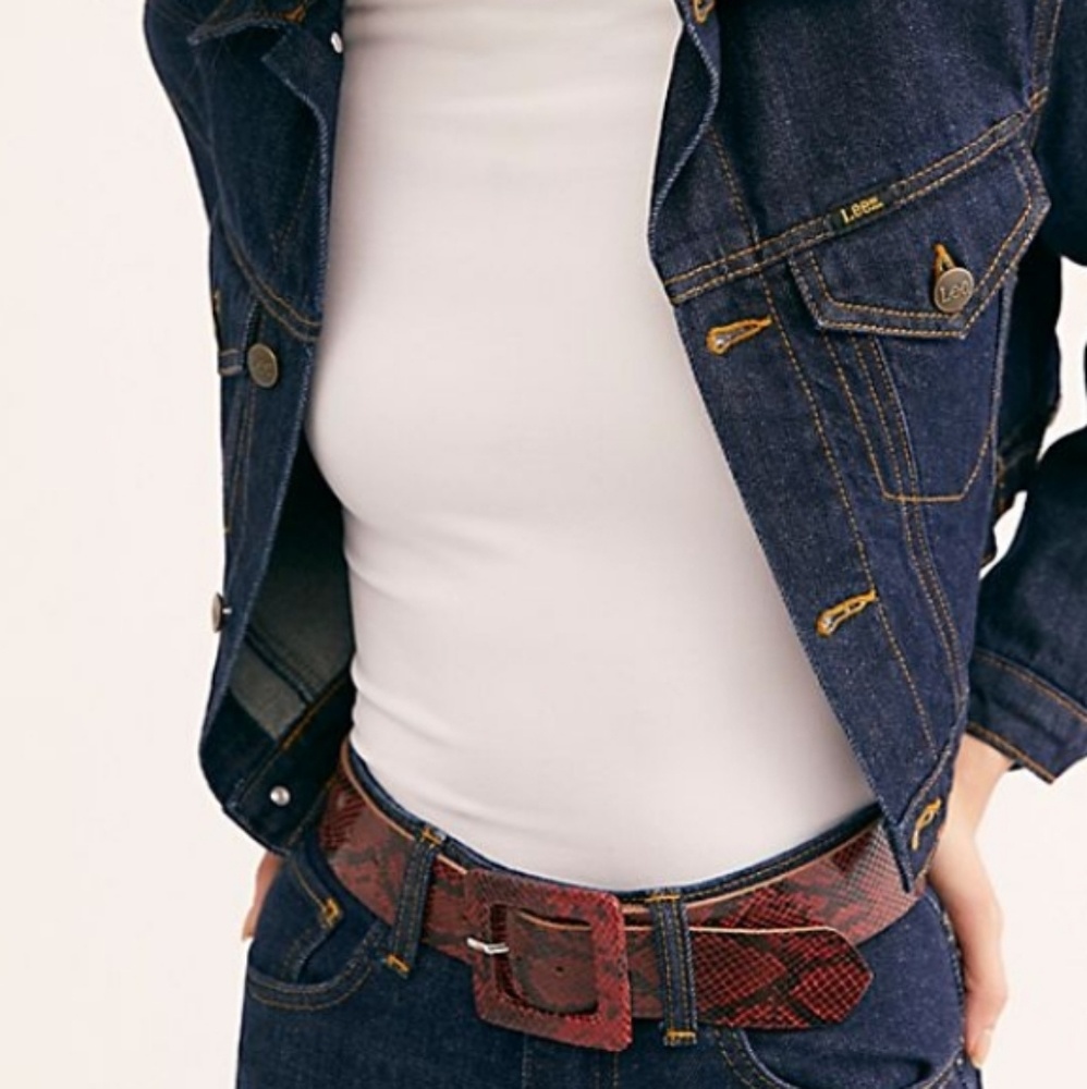 Free people aston snake bite leather belt